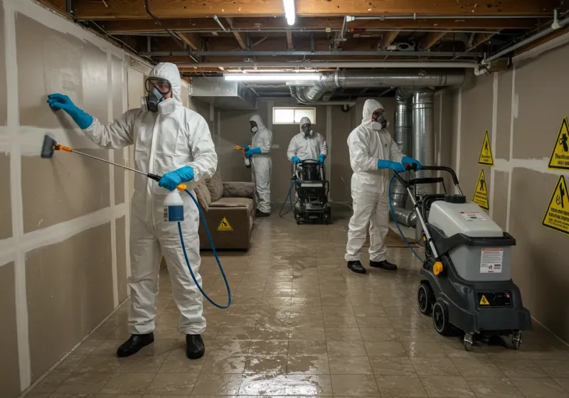 Basement Moisture Removal and Structural Drying process in Manassas, VA